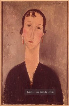 Amedeo Modigliani Werke - Frau mit Ohrringen Amedeo Modigliani